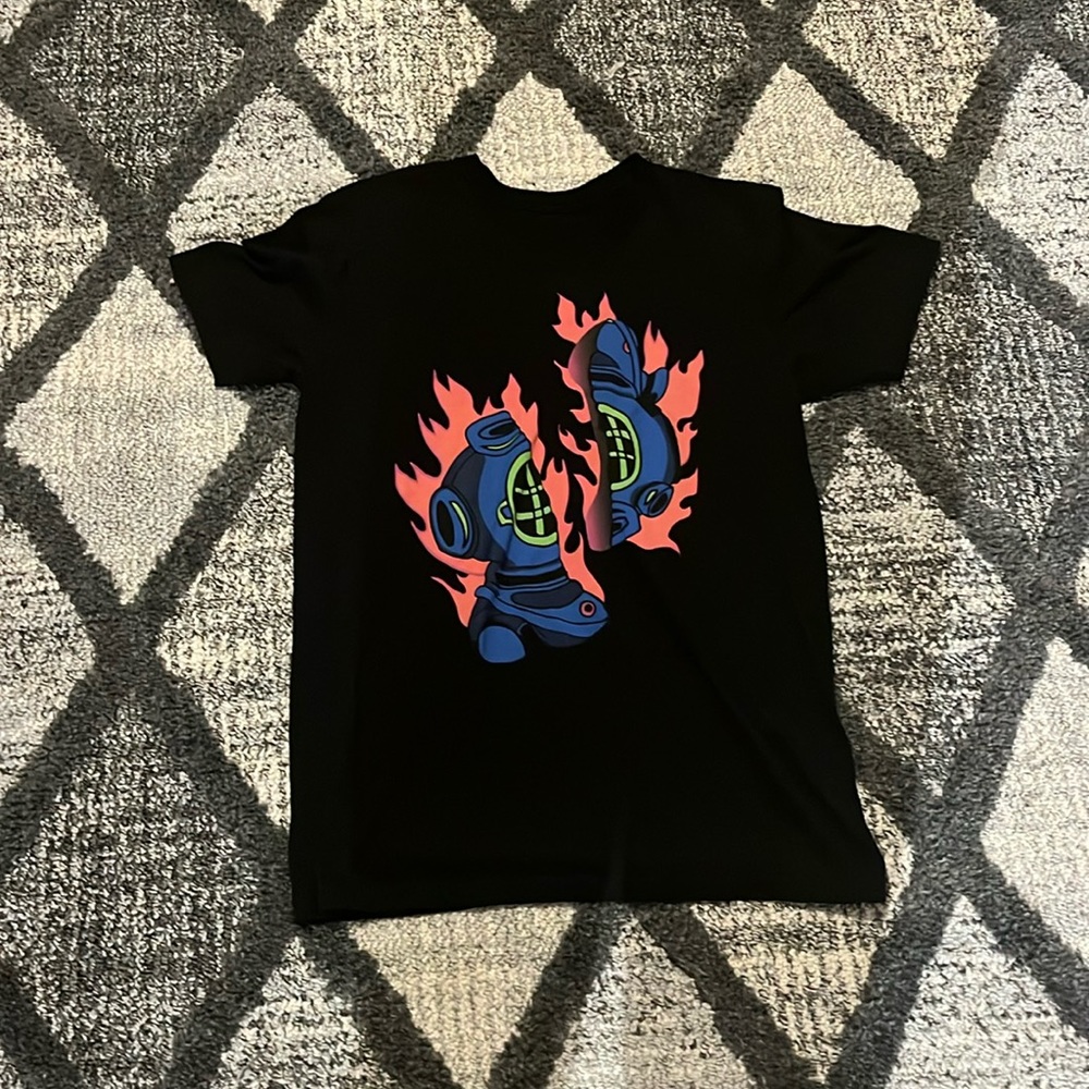 Men’s black pink+dolphin clothing brand shirt